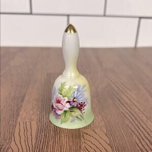 LEFTON CHINA BELL 5202 Hand Painted Pink Purple Flowers Gold Tip-Vintage Japan